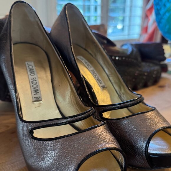 Luciano Padovan Italian Leather Peep-Toe Heels | Size 39 (US 8.5–9) - Picture 12 of 14